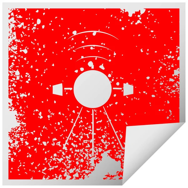 sıkıntılı kare etiketi simgesi uydu peeling