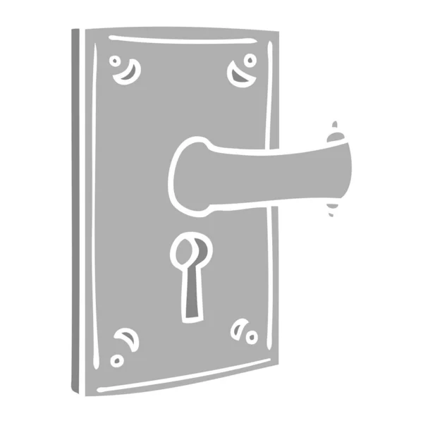 Rabisco de desenho animado de uma maçaneta de porta —  Vetores de Stock