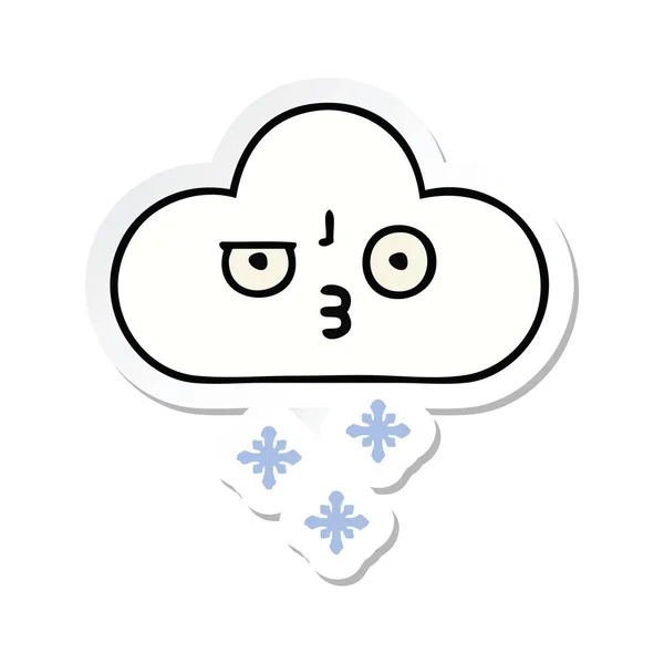 Nálepka Shluk Sněhu Roztomilý Kreslený — Stockový vektor