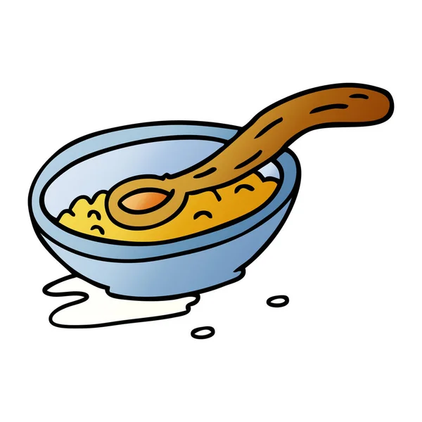 Doodle de desenho animado gradiente de um boliche de cereal — Vetor de Stock