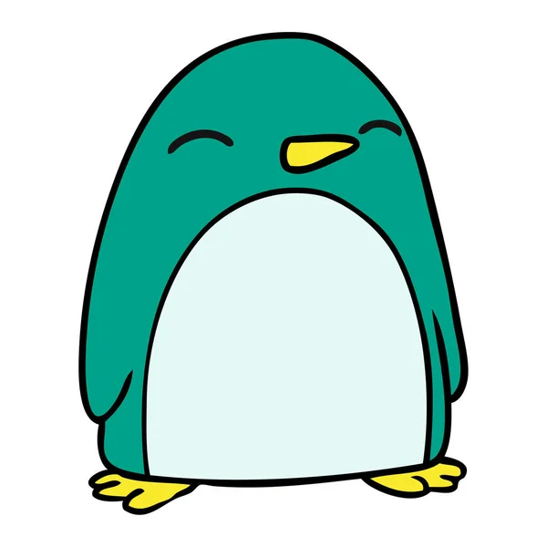 Garabato de dibujos animados de un lindo pingüino — Vector de stock