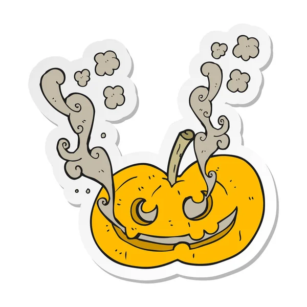 Sticker Van Een Cartoon Halloween Pompoen — Stockvector