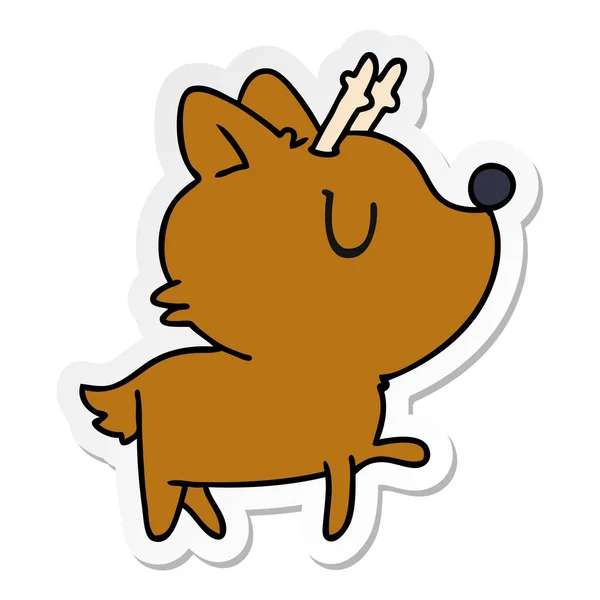 Sticker cartoon of  kawaii cute deer — Stock Vector