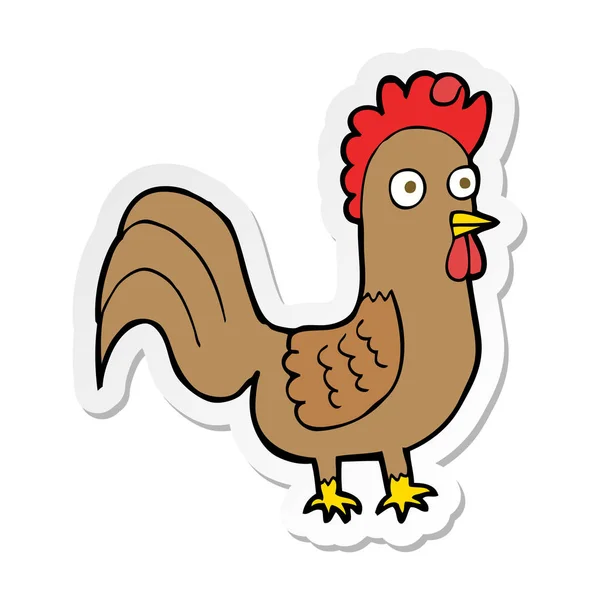 Sticker of a cartoon rooster — Stock Vector