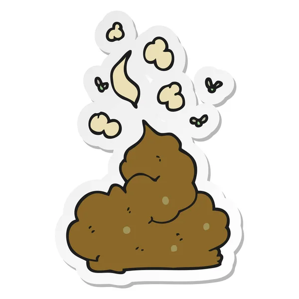 Sticker of a cartoon gross poop — Stock Vector