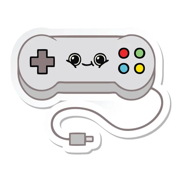 Aufkleber Eines Niedlichen Cartoon Game Controllers — Stockvektor