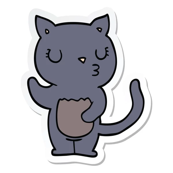 可爱的卡通猫贴纸 — 图库矢量图片
