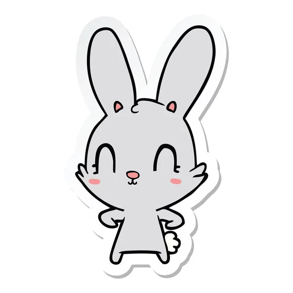 Sticker of a cute cartoon rabbit — Stock Vector