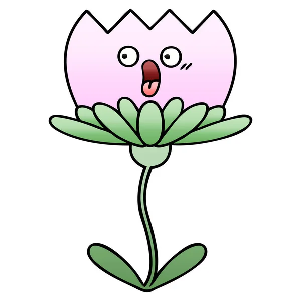 Gradient Grijs Cartoon Van Een Bloem — Stockvector