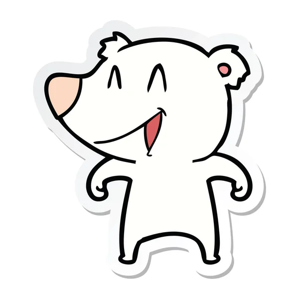 Sticker Polar Bear Cartoon — Stock Vector