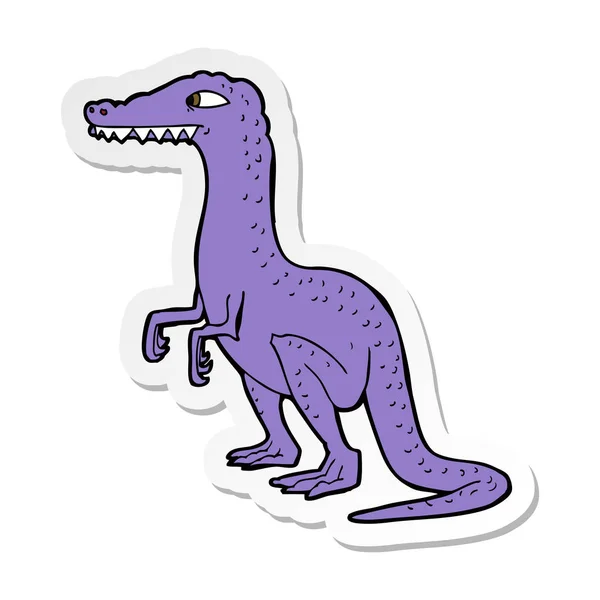 Sticker of a cartoon dinosaur — Stock Vector