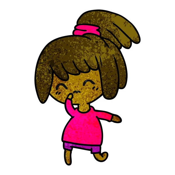 Σαγρέ καρτούν κορίτσι χαριτωμένο kawaii — Διανυσματικό Αρχείο