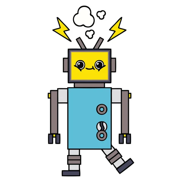 可爱卡通机器人 — 图库矢量图片