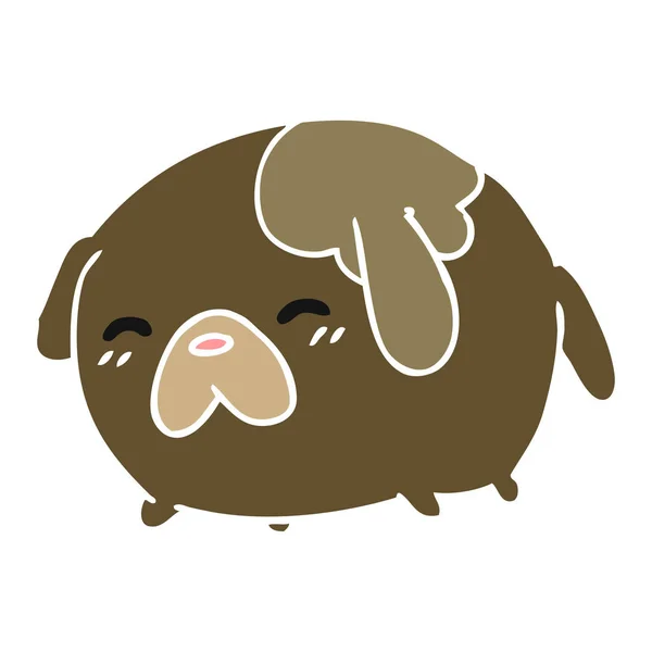 Freehand Drawn Cartoon Cute Kawaii Dog — Stock Vector