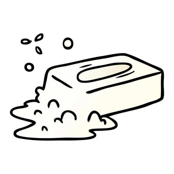 Gradient cartoon doodle of a bubbled soap — Stock Vector