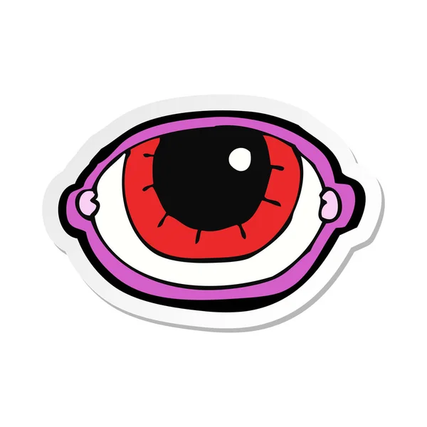 Sticker of a cartoon staring eye — Stock Vector