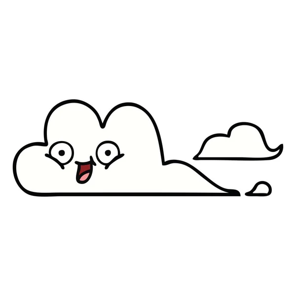 Dessin Animé Mignon Nuage Heureux — Image vectorielle