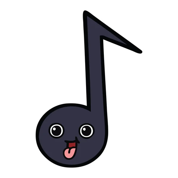 Cute cartoon musical note — Stock Vector