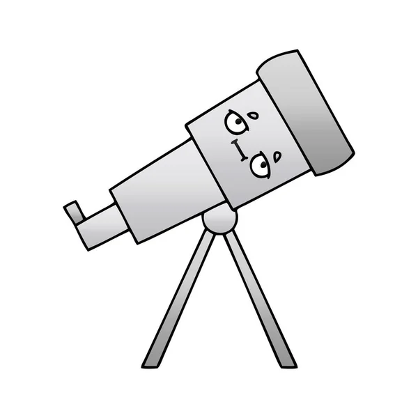 Gradient Schattierte Karikatur Eines Teleskops — Stockvektor