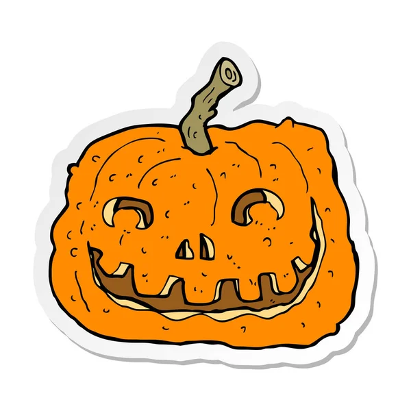 Sticker Cartoon Pumpkin — Stock Vector