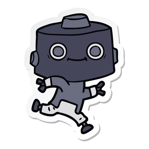 Sticker van de robot van een cartoon — Stockvector