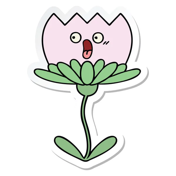 Sticker Cute Cartoon Flower — Stock Vector