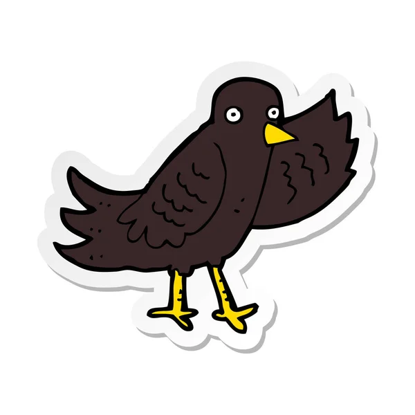 Etiqueta de um pássaro ondulante de desenho animado — Vetor de Stock