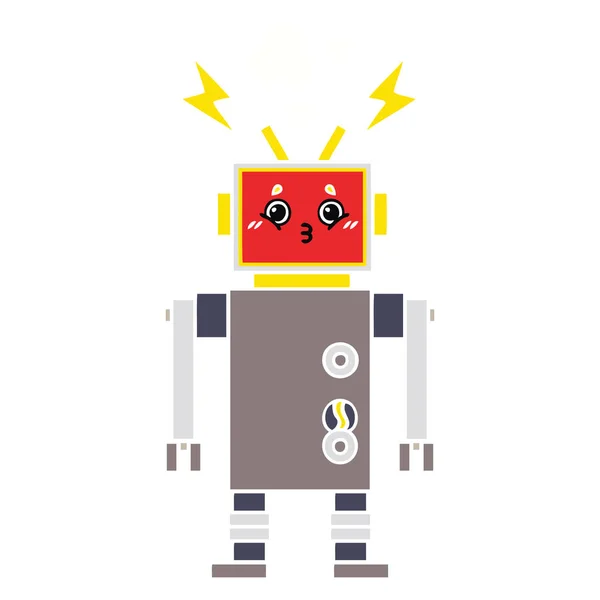 Szalagkábel, színes, retro rajzfilm robot hiba — Stock Vector