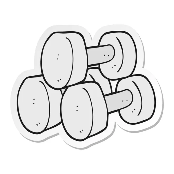 Sticker of a cartoon dumbbells — Stock Vector