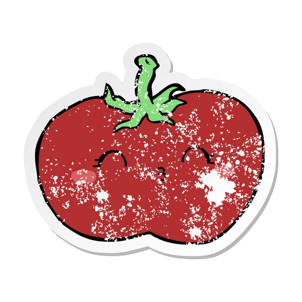 Etiqueta Angustiada Tomate Desenho Animado — Vetor de Stock