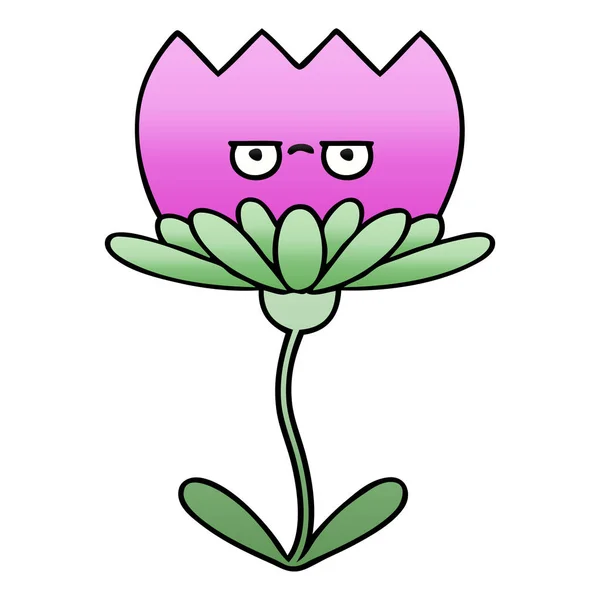 Degrade gölgeli karikatür çiçek — Stok Vektör