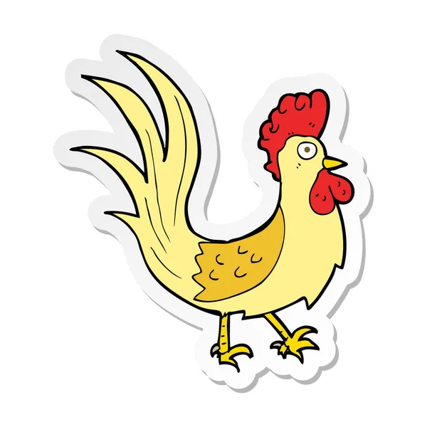 Adesivo di un gallo del fumetto — Vettoriale Stock