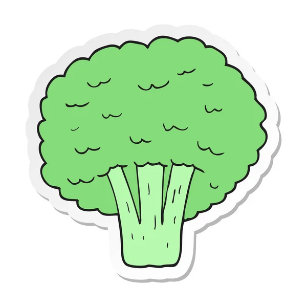Autocollant d'un brocoli dessin animé — Image vectorielle