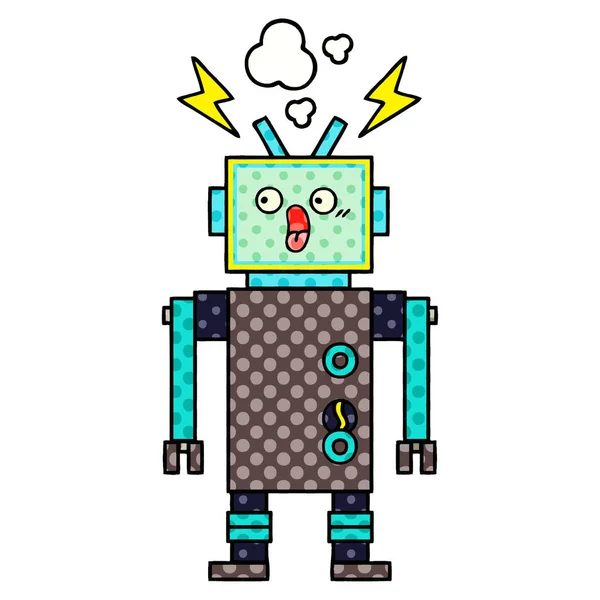 Robot de dibujos animados estilo cómic — Archivo Imágenes Vectoriales