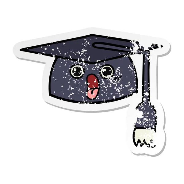 Szomorú böllér-ból egy aranyos rajzfilm ballagási kalap — Stock Vector