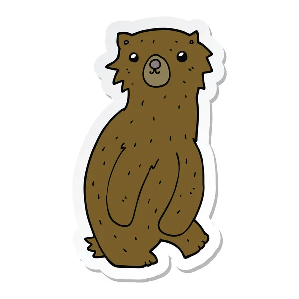 Pegatina de un oso de dibujos animados — Vector de stock