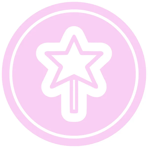 Varita mágica icono circular — Vector de stock