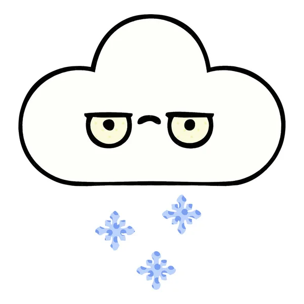 Quadrinhos estilo cartoon nuvem de neve — Vetor de Stock