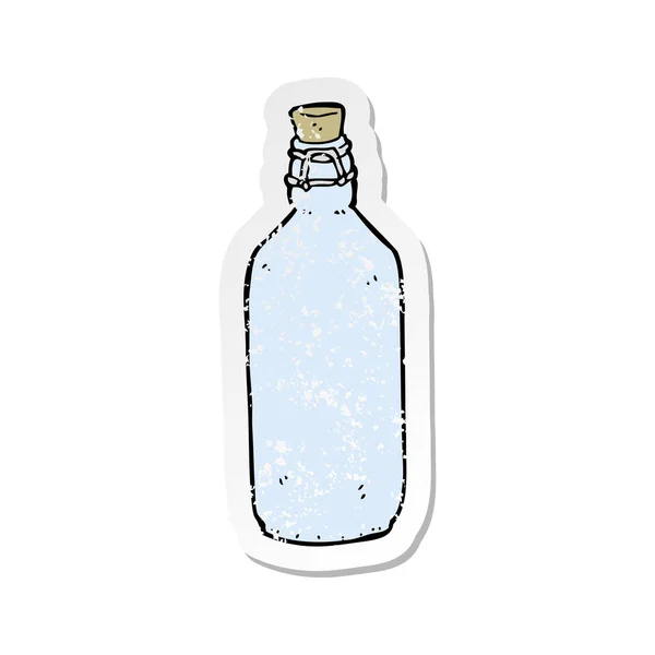 Retro Nödställda Klistermärke Cartoon Traditionella Flaska — Stock vektor