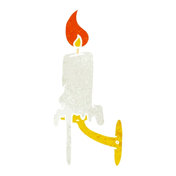 Retro cartoon doodle of a candle stick — Stock Vector