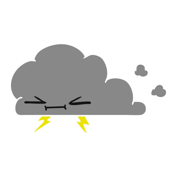 Karikatur einer mürrischen Blitzwolke — Stockvektor
