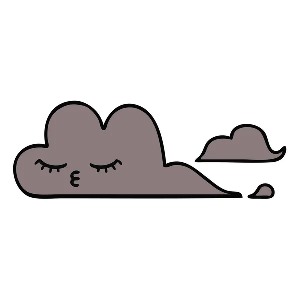 Roztomilý kreslený bouřkový mrak — Stockový vektor