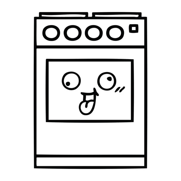 线画卡通厨房烤箱 — 图库矢量图片