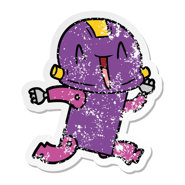 bir çizgi film robot sıkıntılı etiket