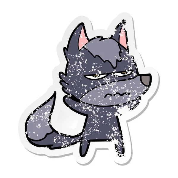 bir karikatür rahatsız kurt sıkıntılı etiket