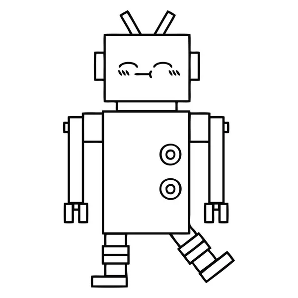 Kreslení čar kreslených robota — Stockový vektor