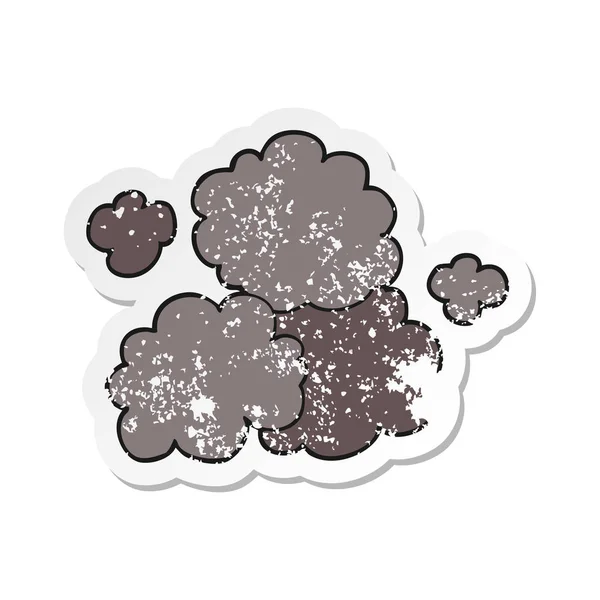 Retro Distressed Sticker Cartoon Smoke Cloud — Stock Vector