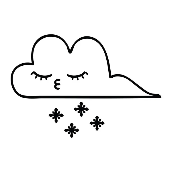 Рисование мультяшных снежных облаков — стоковый вектор