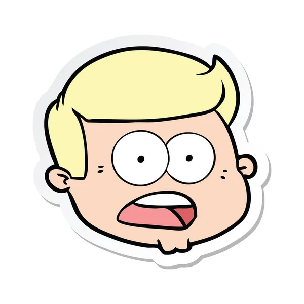 Sticker van een cartoon mannelijke gezicht — Stockvector