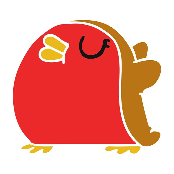 Dibujos animados lindo kawaii rojo robin — Vector de stock